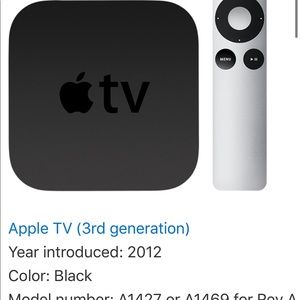 Apple tv 3rd generation black remote